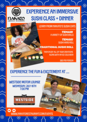 Nakato Sushi Class and Dinner