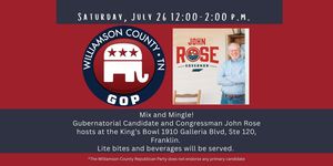 Williamson County Republican Party July Mix and Mingle with Congressman John Rose
