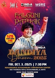 Falguni Pathak Dandiya Dhoom 2025 in Chicago