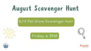 August Scavenger Hunt: Pet Store Scavenger Hunt