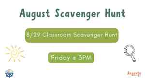 August Scavenger Hunt: Classroom Scavenger Hunt