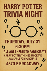 Harry Potter Trivia Night @ Poppin' Off