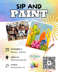 Paint and Sip this Neon Cacti Painting at DiBella’s