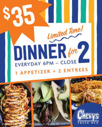 $35 Dinner for 2 at Chevys Fresh Mex