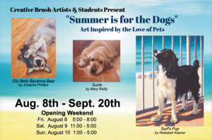 "Summer is for the Dogs" art show at Creative Brush in Manassas, 8/8-9/20
