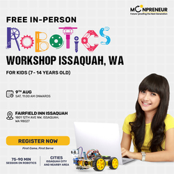 In-Person Free Robotics/Math Workshop for Kids at Issaquah, WA  (7-14)