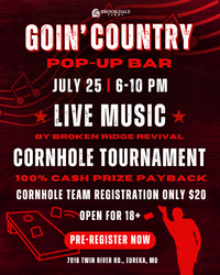 Goin' Country Pop-Up Bar & Cornhole Tournament