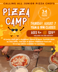34 Park Hosts Second Hands-On Pizza Camp for Kids on August 7