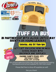 Raising Cane's  “Stuff Da Bus” School Supply Drive