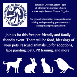 Blessing of the Animals Celebration, Saturday, October 4, 2025, St. Clement's Episcopal Church Tampa
