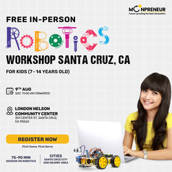 In-Person Free Robotics/Math Workshop for Kids at Santa Cruz, CA (7-14)