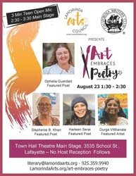 Art Embraces Poetry: Readings 1:30 - 2:30; 3 Min. Teen Open Mic 2:30 - 3:30