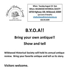 B.Y.O.A!!  Bring your own antique!!  Show & Tell.  Antiques review