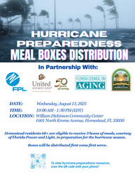 Emergency Meal Distribution for Homestead Seniors  During Hurricane Season