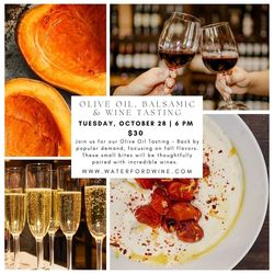Fall Olive Oil & Balsamic Tasting with Wine Pairings – Featuring Oro di Oliva