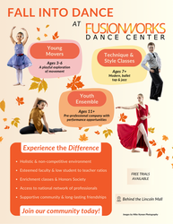 Fall Dance Registration at Fusionworks Dance Center