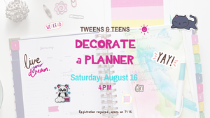 Teens & Tweens Decorate a Planner