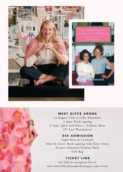 Elyce Arons Book Signing + Frances Valentine Trunk Show at Lillie Alexander