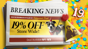 Hollywood Feed’s 19th Birthday Celebration Sale