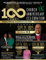 Memorial Tabernacle Church's 100th Anniversary Worship Celebration