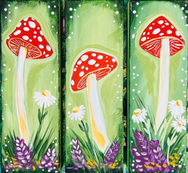 "Mystical Mushroom– Triptych" In-Studio Paint Party!