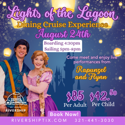 Lights of the Lagoon – A Floating Fairytale with Rapunzel & Flynn Aboard the Barbara Lee Dinner