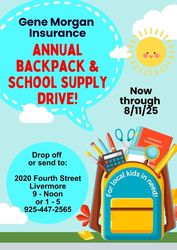 Gene Morgan Insurance Back to School Backpack & School Supply Drive