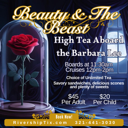 Beauty and the Beast Themed High Tea Aboard the Barbarba Lee