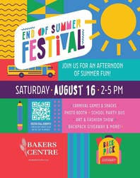 BAKERS CENTRE TO HOST CARNIVAL-LIKE ‘END OF SUMMER FESTIVAL’
