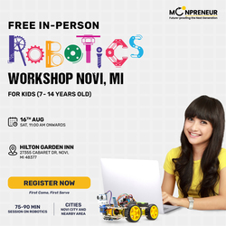 In-Person Free Robotics/Math Workshop for Kids at Novi, MI  (7-14)