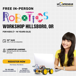 In-Person Free Robotics/Math Workshop for Kids at Hillsboro, OR  (7-14)