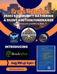 A community gathering and silent auction