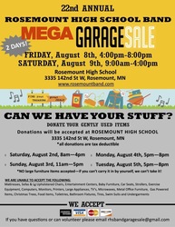 22nd Annual Rosemount High School Band MEGA Garage Sale