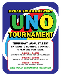 Urban South Brewery hosts a UNO Tournament on Thursday, August 21