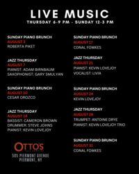 August Live Music Line-Up at Otto's Full Service