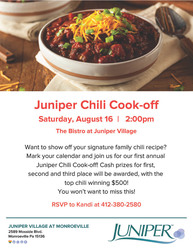 Bring the Heat to Our Chili Cook-Off at Juniper Village at Monroeville!
