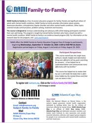 NAMI FAMILY-To-FAMILY FREE 8 session Educational Program