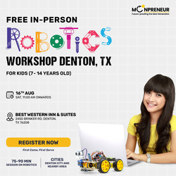In-Person Free Robotics/Math Workshop for Kids at Denton, TX  (7-14)