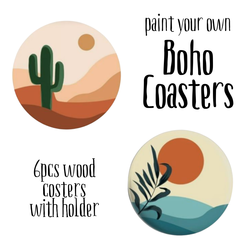 Boho Coasters Painting (6pcs+holder)