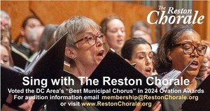 Sing in The Reston Chorale: Auditions for All Voice Parts (By Appointment)