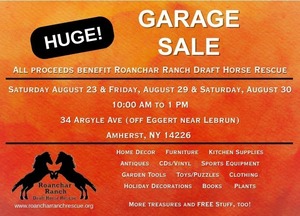 HUGE Garage Sale to benefit Roanchar Ranch Draft Horse Rescue