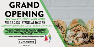 Join us for Surcheros’ Grand Opening Celebration in Boiling Springs, SC!