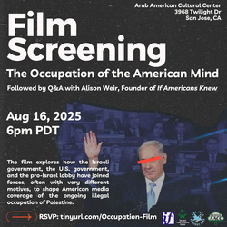 The Occupation of the American Mind with Alison Weir: Film Screening & Q&A