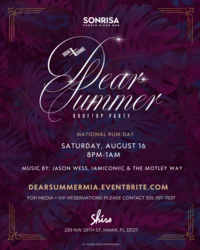 Sonrisa Rum Presents ‘Dear Summer’ — A National Rum Day Rooftop Celebration at Shiso