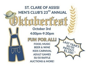 Oktoberfest St. Clare of Assisi Ellisville October 3rd 4-9pm