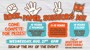 Celebrate Rock Paper Scissors Day at Hooters of Cape Coral