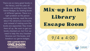 Mix-Up in the Library Escape Room: A One Community One Book Program