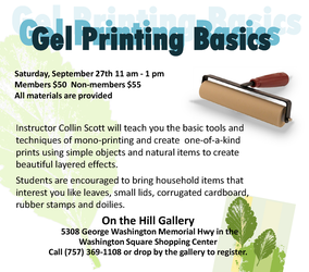 Gel Printing Basics at On the Hill Gallery 9/27/25