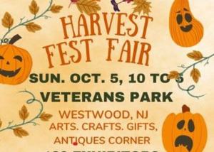 Harvesfest Fair, Crafts, Antiques, Gifts. Sun. Oct 5, Westwood NJ