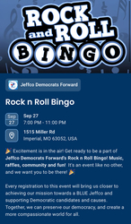 JeffCo Democrats Forward Rock 'n Roll Bingo